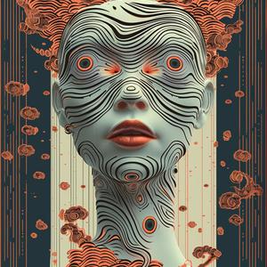 فن رقمي، تصميم غطاء رأس امرأة، رسم توضيحي، صورة شخصية حديثة ملونة ومنمقة 1038847