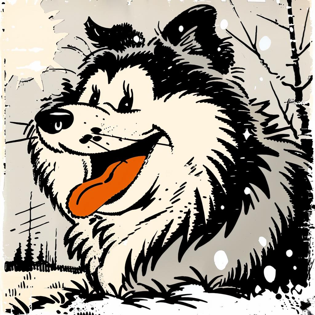 Samoyed  cartoon  dog  smile  white  background  cute  friendly  animal  illustration 942356
