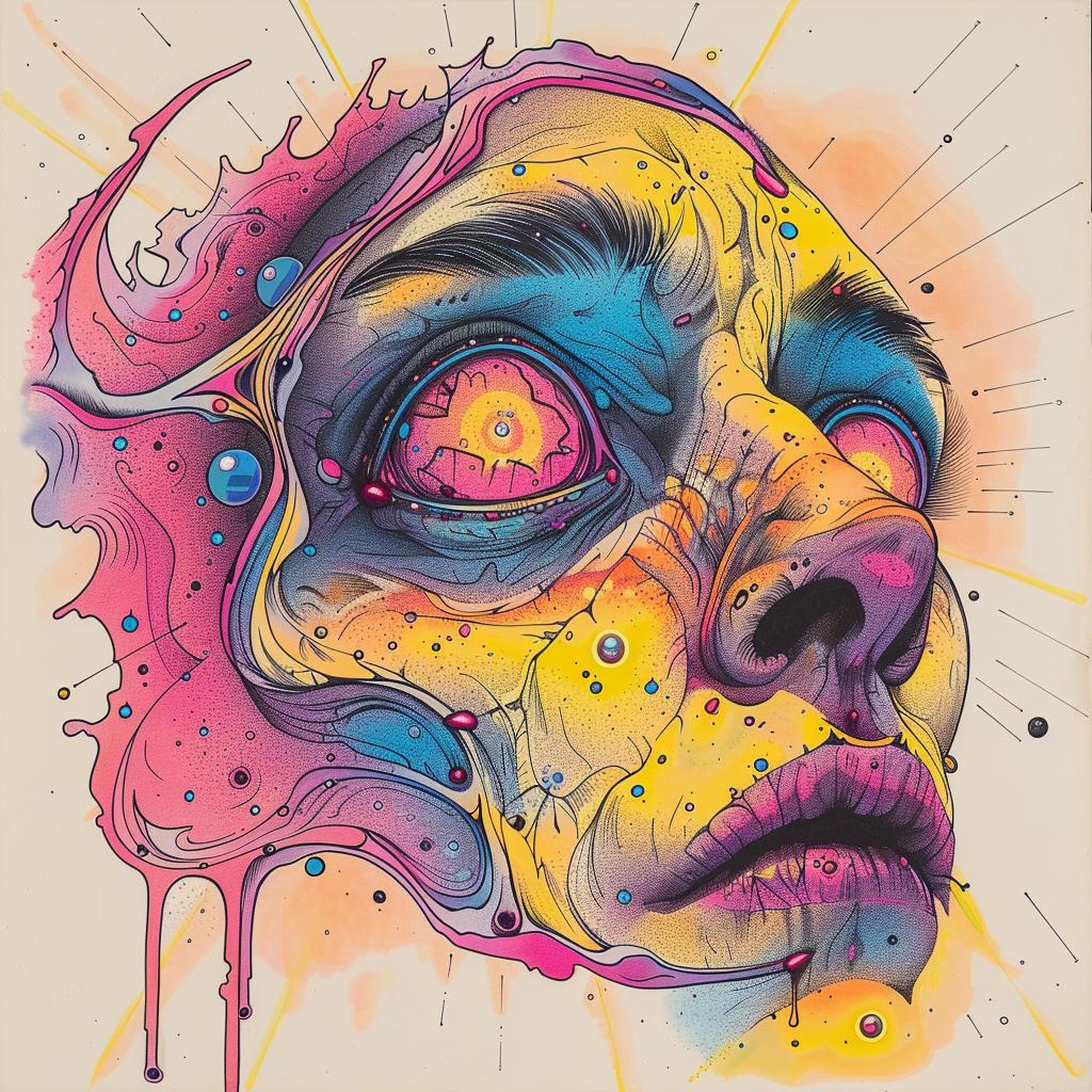 SaulBass  colorful  painting  woman  face  skull  naturalistic  spiritual  terror  occult 925498