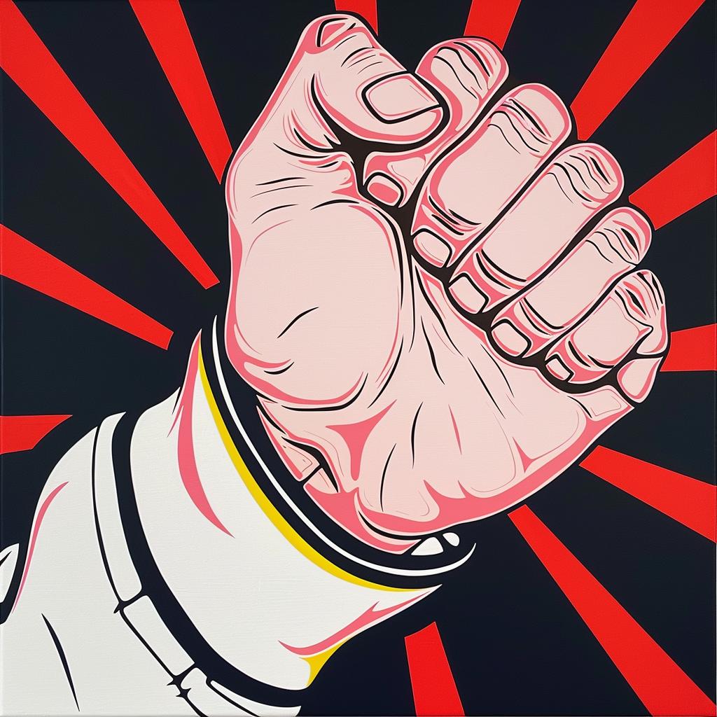 raised  fist  poster  air  protest  symbol  strong  black  colorful  impact 1023211