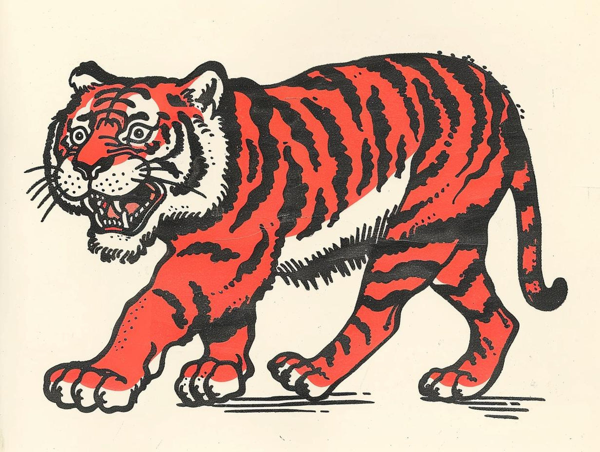 tiger  tattoo  vintage  illustration  Cloonan  sailor  thick  outlines  animal  art 919231