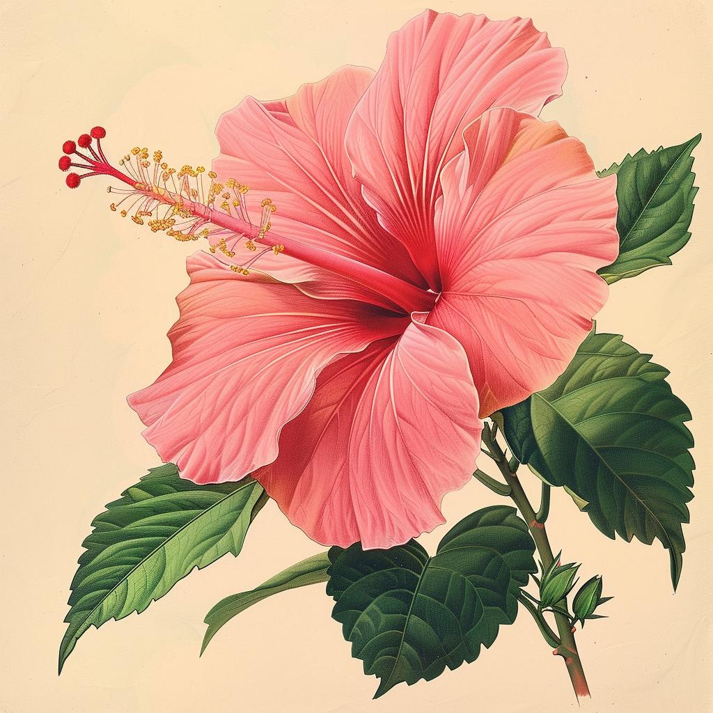hibiscus  flower  painting  pink  nature  botanical  vibrant  art  illustration  floral 971911