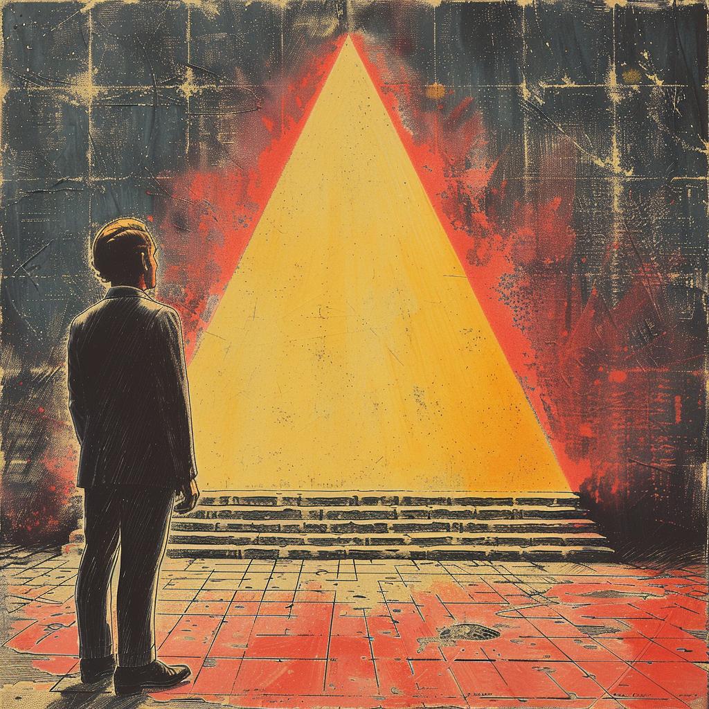 symmetrical  illuminati  cyborg  surreal  lighting  glow  man  pyramid  art  Provoking 918627