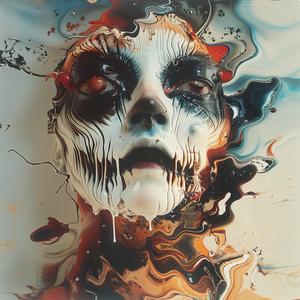 غلاف ألبوم لوحة منومة، رسم وجه امرأة، فن دالي السريالي 1073185