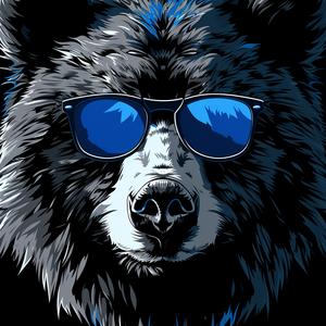 bear  sunglasses  vector  art  black  background  funny  animal  graphic  design 1080086