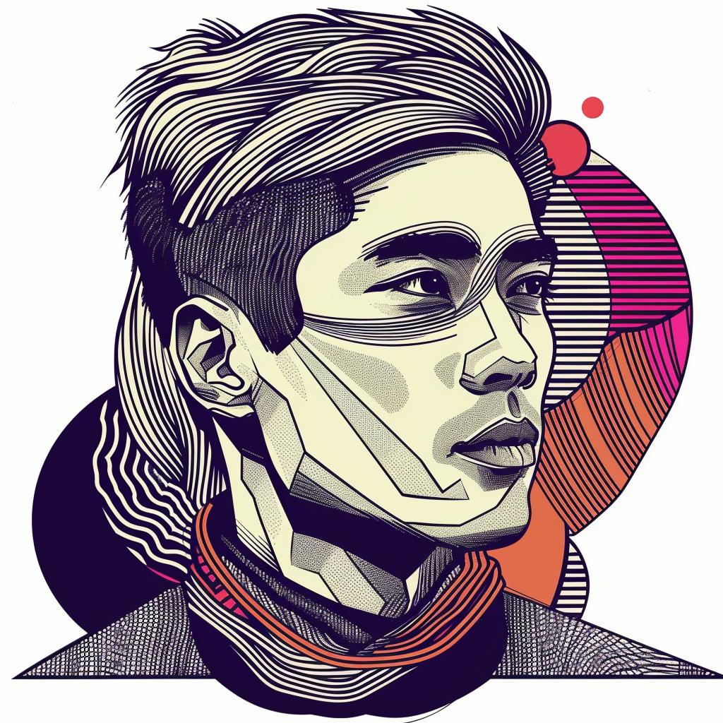PopArt  portrait  AsianAmerican  man  geometric  colorful  face  white  vibrant  style 937214