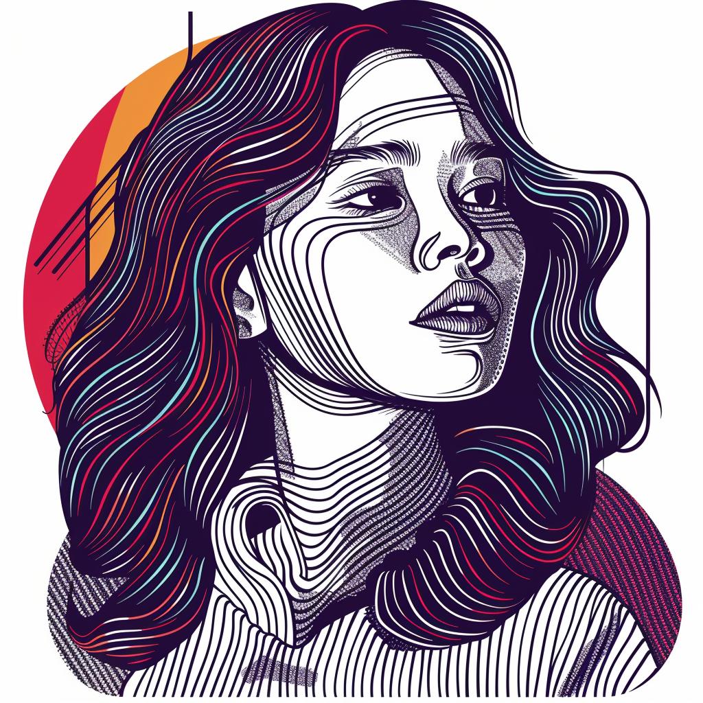 Pop  Art  Asian-American  female  long  hair  colorful  background  vibrant  style 937174