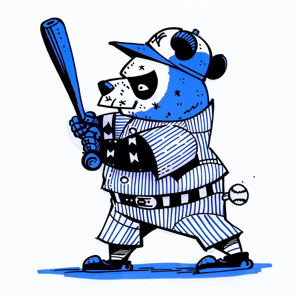 panda  baseball  cartoon  illustration  sports  dynamic  playful  cute  animal  bat 1027861
