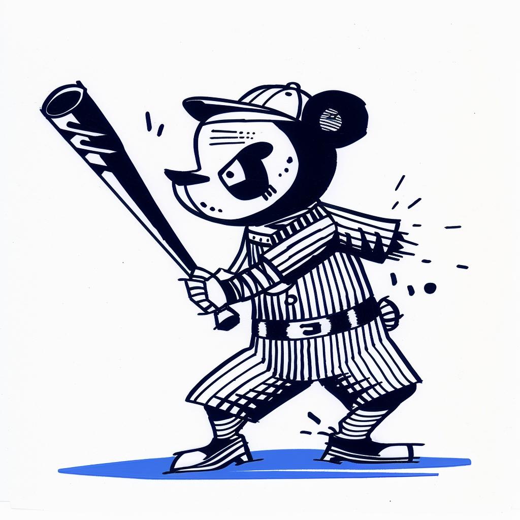 bear  cartoon  baseball  bat  uniform  playful  animal  sport  character  whimsical 1028044