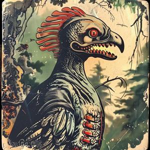 bird  red  hair  beak  chromolithography  vibrant  nature  art  illustration  colorful 1048049
