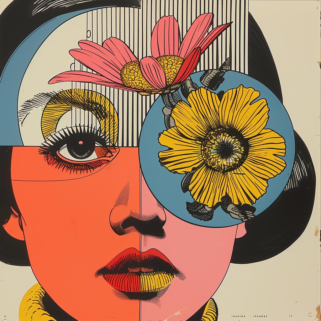 surreal  album  cover  woman  flowers  face  painting  colorful  artistic  creative 1020681