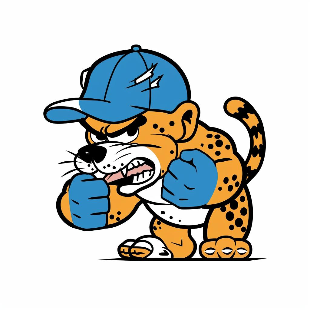 aggressive  cartoon  cheetah  baseball  cap  street  culture  minimal  blue  yellow 958909