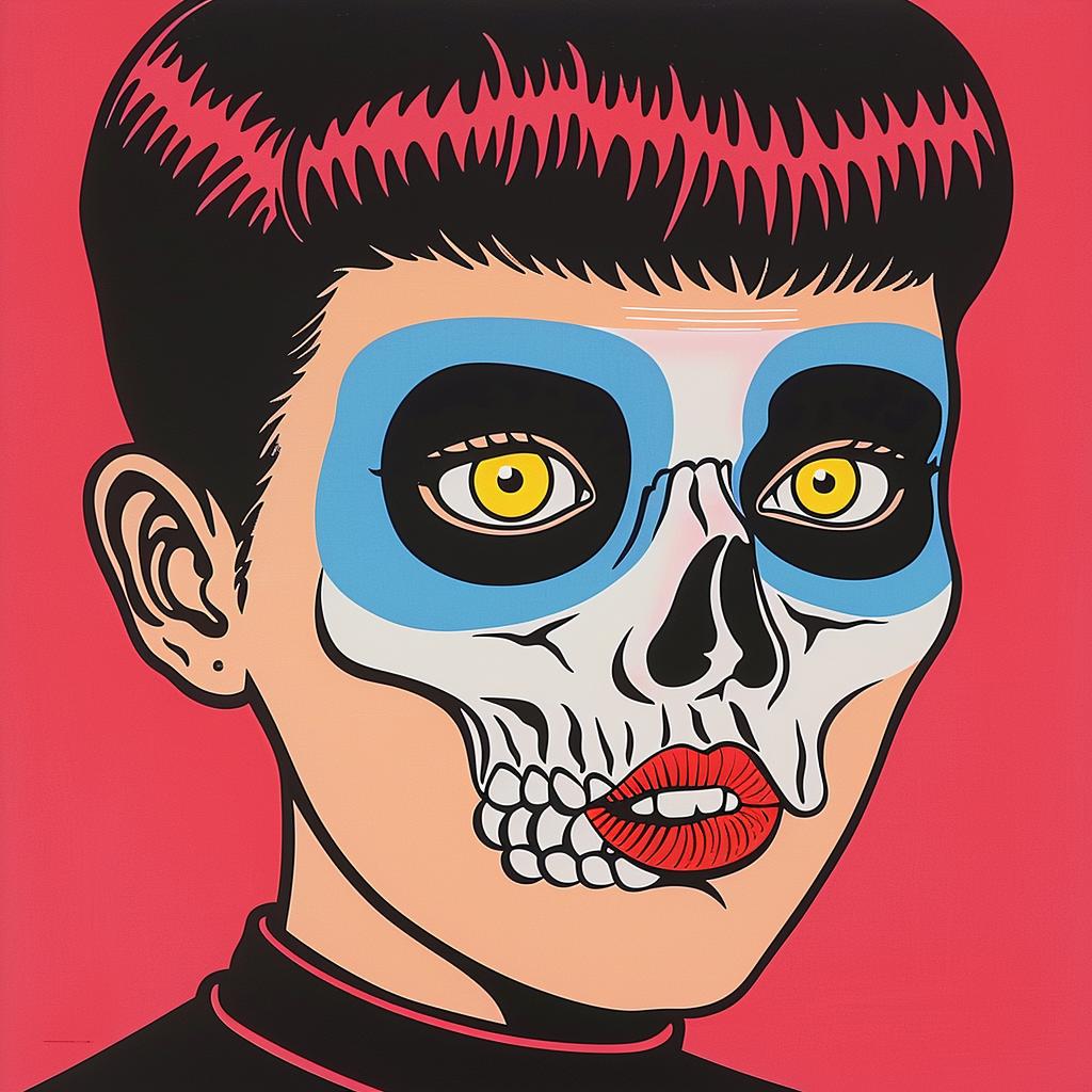 pop  art  painting  woman  skull  face  Junji  Ito  horror  art 1021409