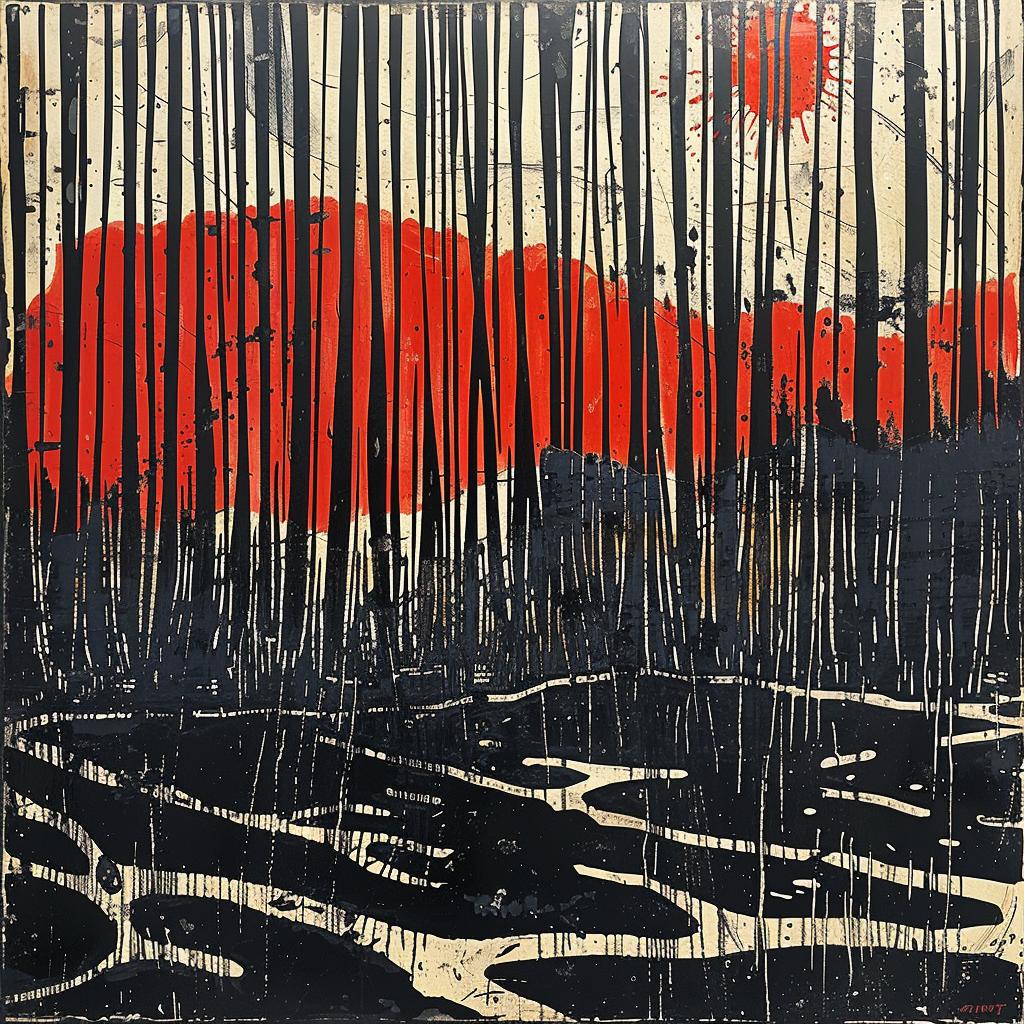 sunset  forest  barren  red  black  trees  painting  mood  nature  artistic 929011