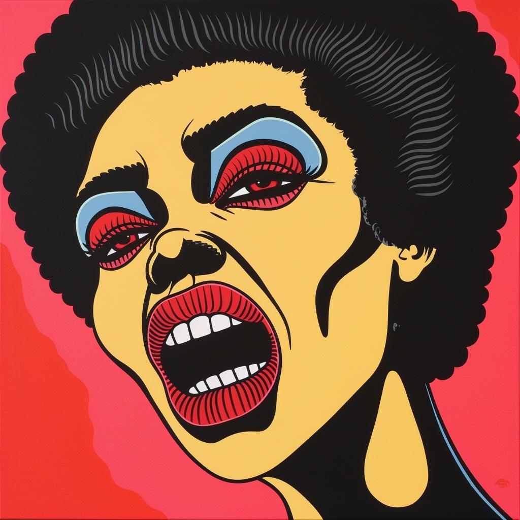 painting  woman  bigmouth  expression  creative  art  horror  dramatic  colorful  portrait 972912