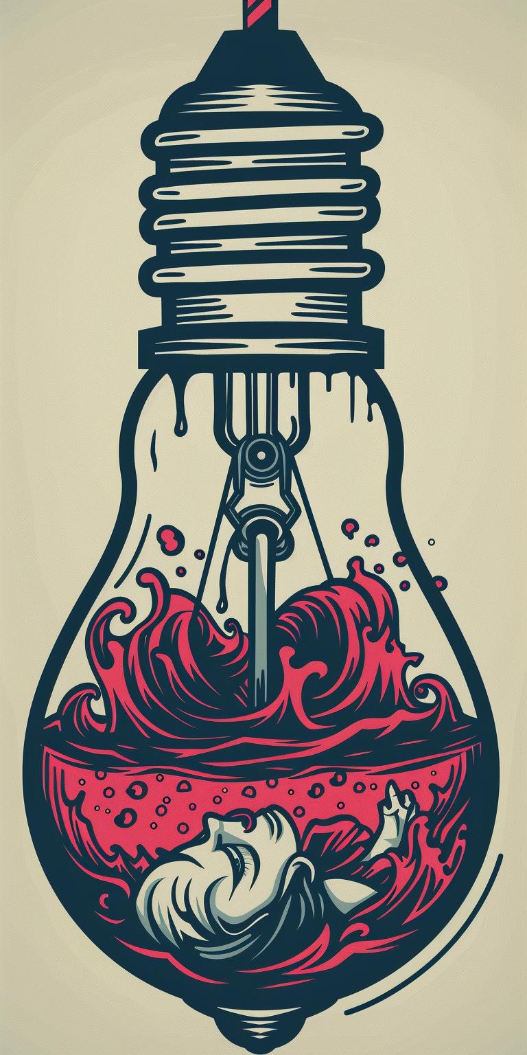 lightbulb  liquid  drowning  woman  poster  red  conceptual  art  surreal  visual 940610