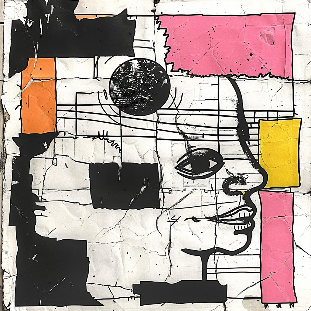 album  cover  collage  Rauschenberg  synthwave  1980s  woman  face  blackwhite  art 919741