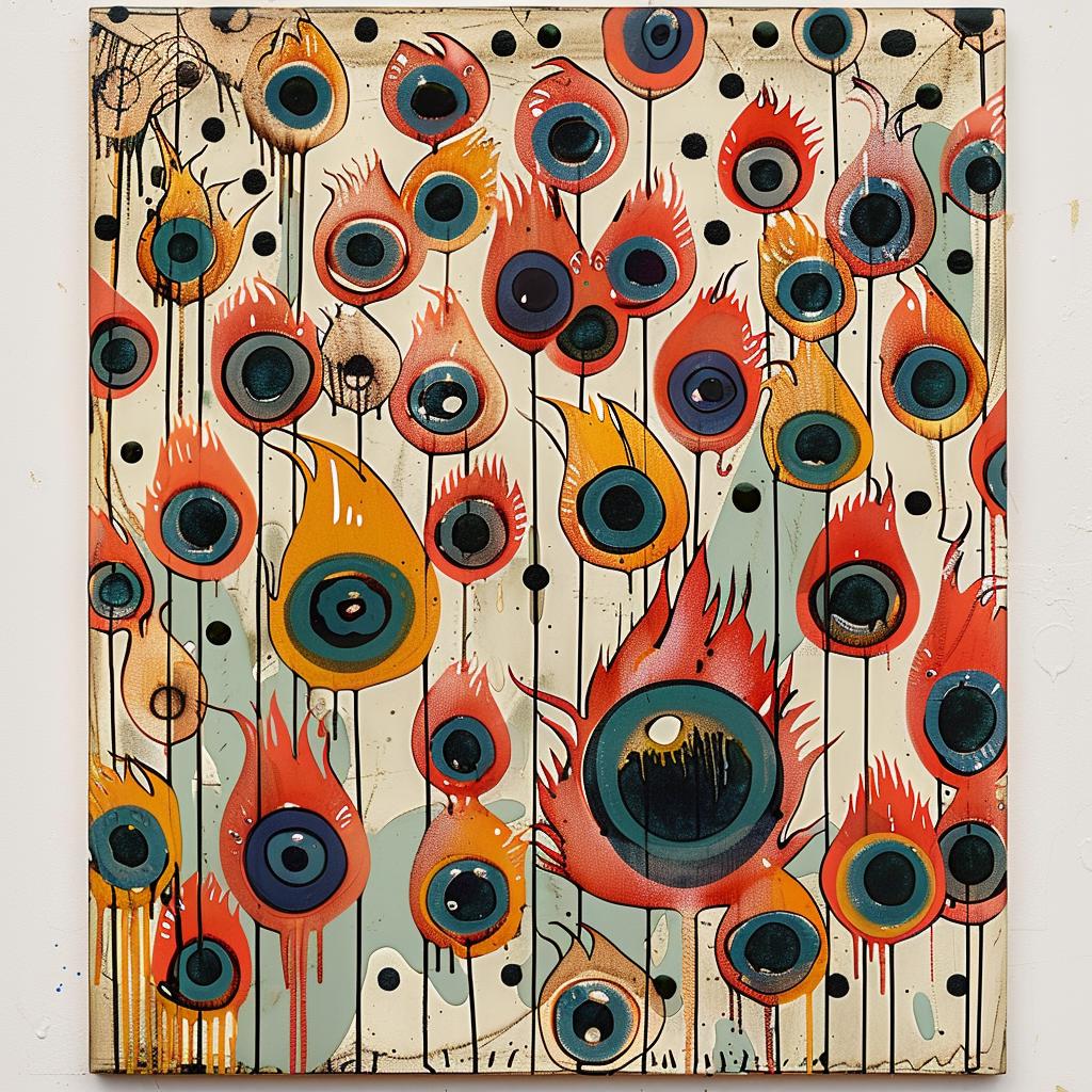 artwork  colorful  eyes  flowers  encaustic  impasto  paint  detailed  vibrant  artistic 949087