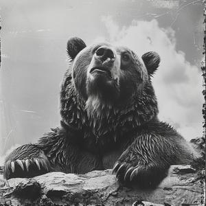 bear  blackandwhite  1960s  wildlife  animal  photography  nature  heritage  nostalgic  textured 1079858