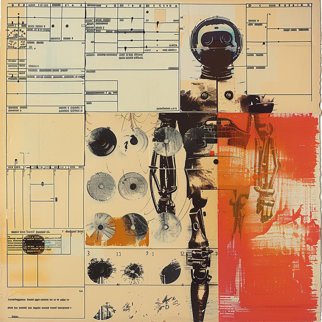 Cyborg  Painting  Robot  Wall  Chart  Modern  Abstract  Art  Rauschenberg  Construction 937497
