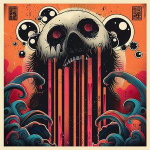 wave  skull  graphic  darkarts  synthewave  poster  minimal  symmetry  design  hues 1038910