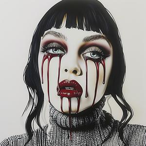 woman  blood  expression  dramatic  portrait  emotion  dark  canvas  artistic  figurative 1073393