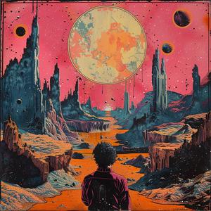 surreal  album  cover  Todd  White  Risograph  symbolism  hyper-realistic  screenprinting  moon 1079226