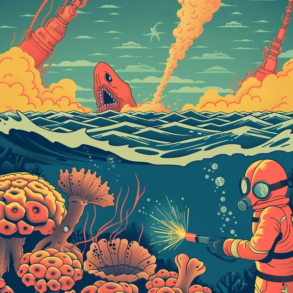hazmat  shark  attack  man  painting  ocean  fantasy  surreal  action  sea-monster 944286