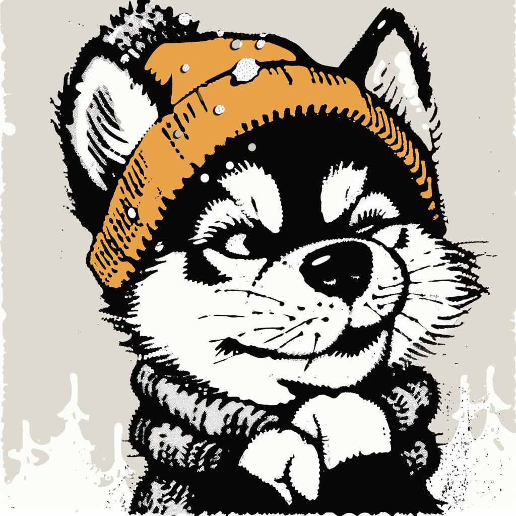 Wolf  Cartoon  Cap  Hat  Scarf  Husky  Cute  Animal  Joyful  Background 942442