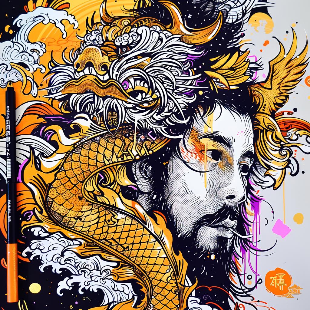 drawing  man  dragon  head  beard  art  illustration  character  fantasy  Japanese 948309