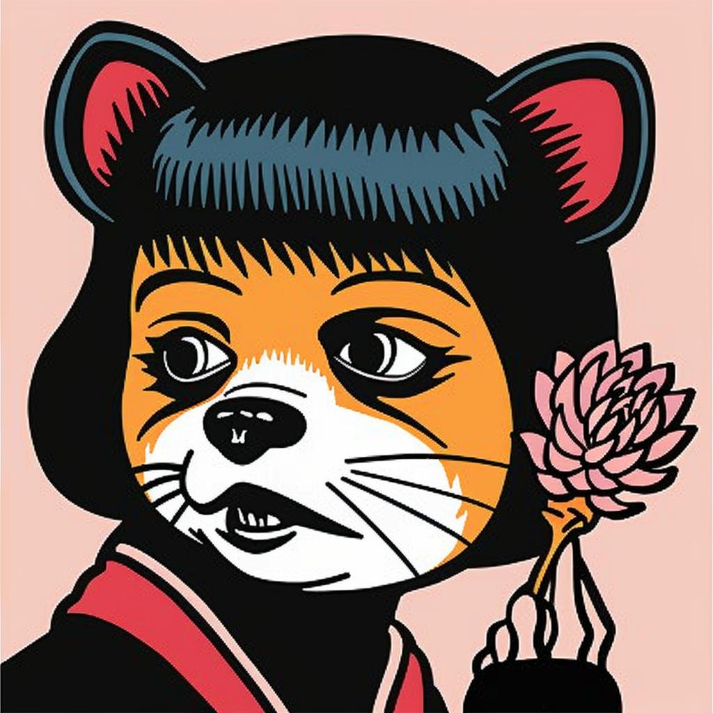 cat  flower  humor  whimsical  Joan  Cornella  illustration  cute  animal  funny 966874