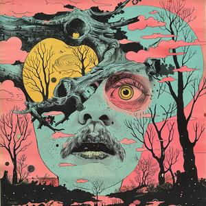 surreal  portrait  trees  album  cover  art  symbolist  hyperrealistic  risograph  imaginative 1078521