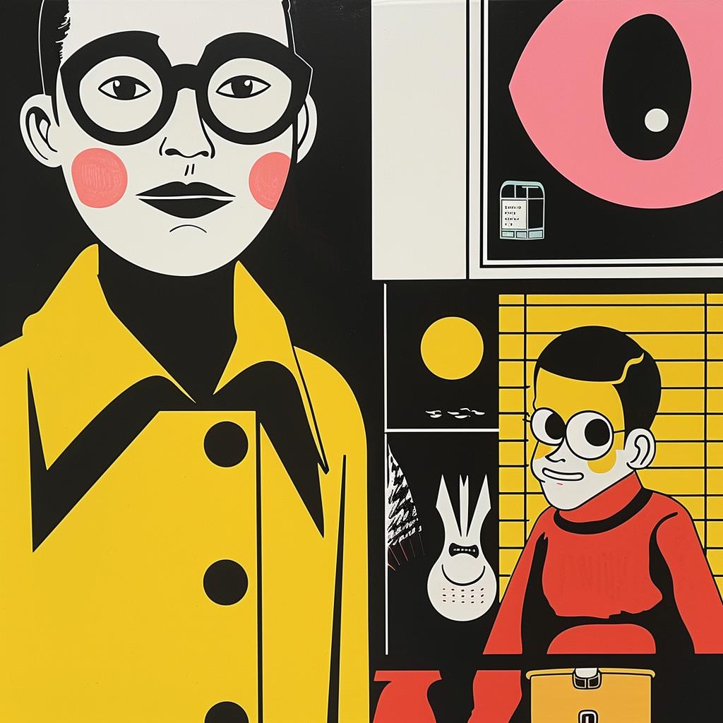 surreal  album  cover  painting  man  woman  glasses  creative  Dick  Bruna 1019598