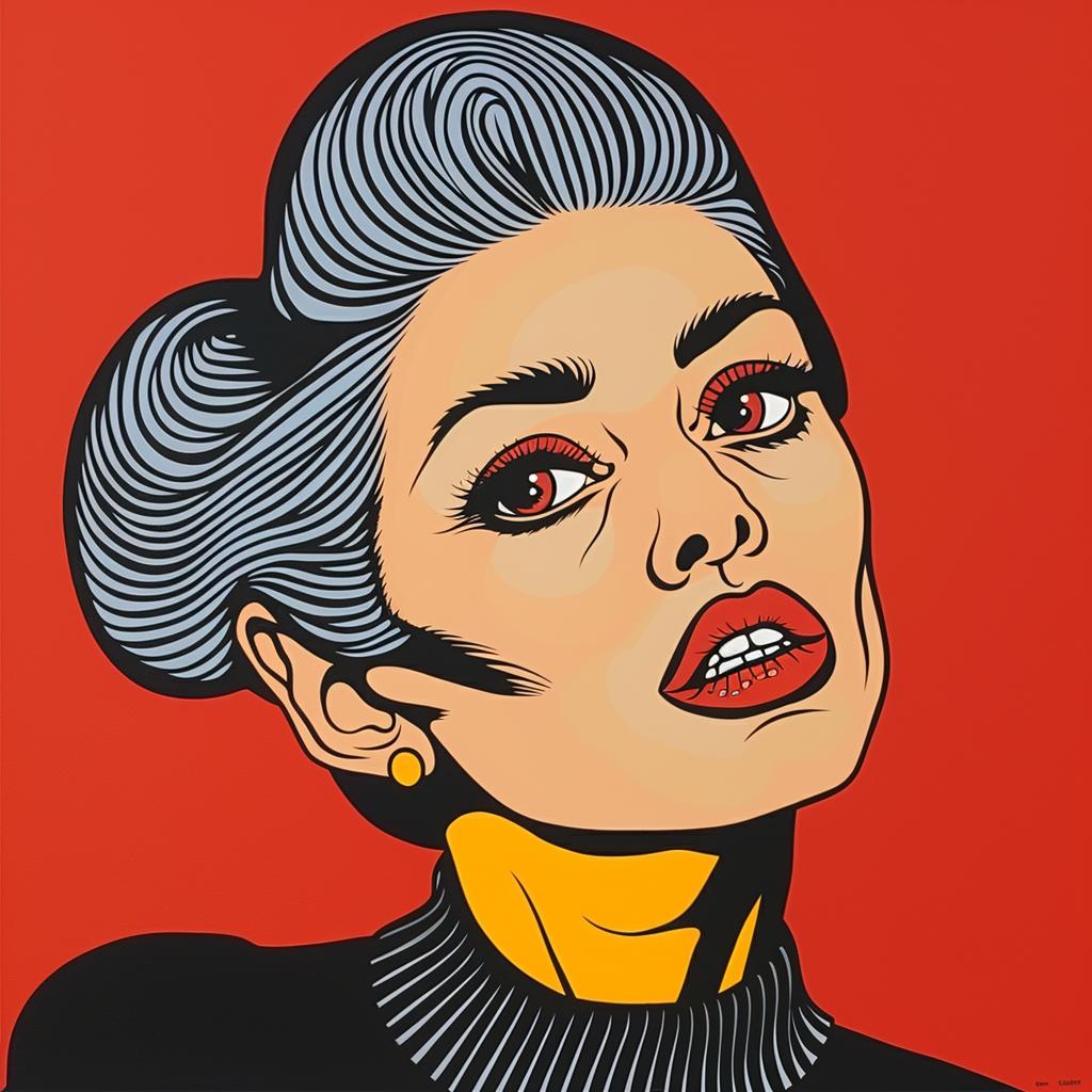 Popart  Painting  Woman  Grayhair  Colorful  Portrait  Contemporary  Vibrant  Stylized  Feminine 972676