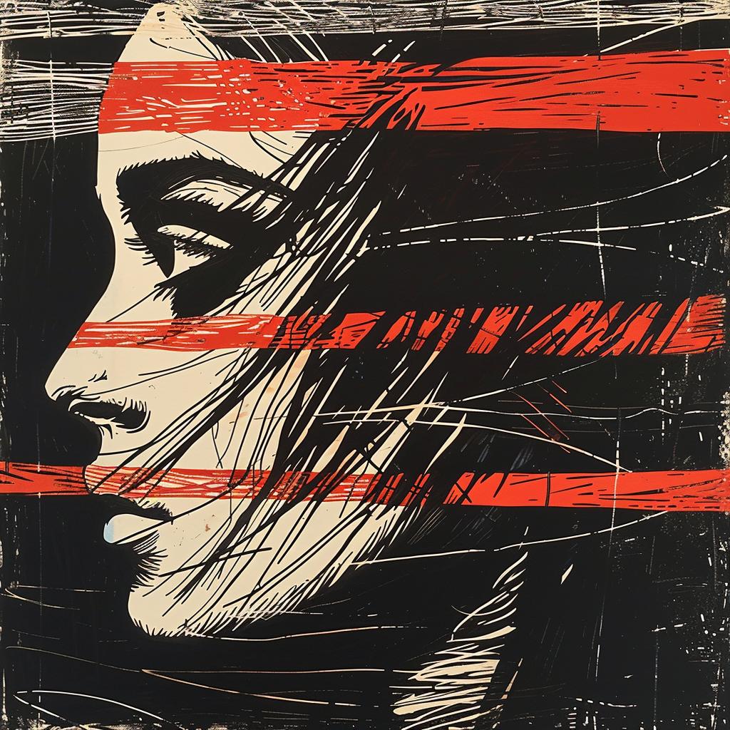 woman  stripes  abstract  colorful  bold  expressionist  portrait  lines  red  dynamic 928146