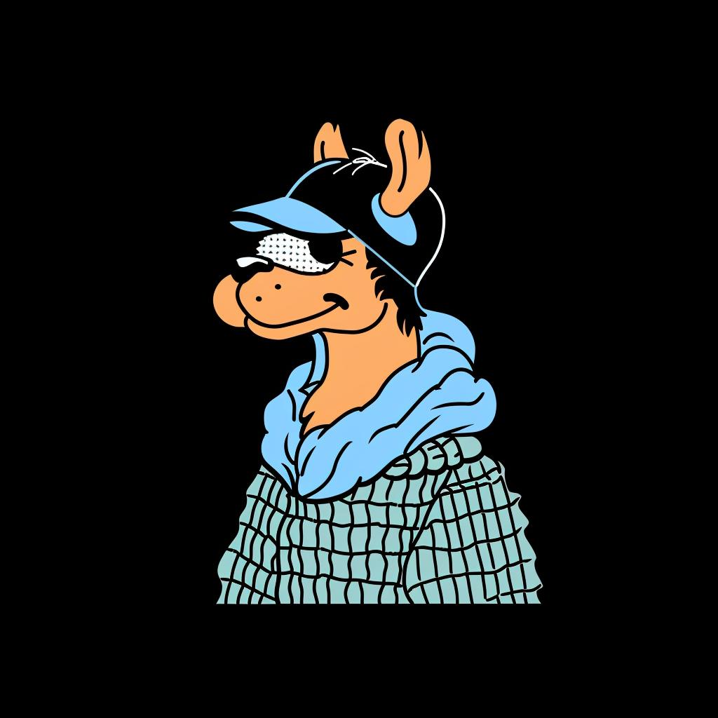 anthropomorphic  llama  aggressive  streetwise  cartoon  hat  scarf  minimal  street culture  simple 958821