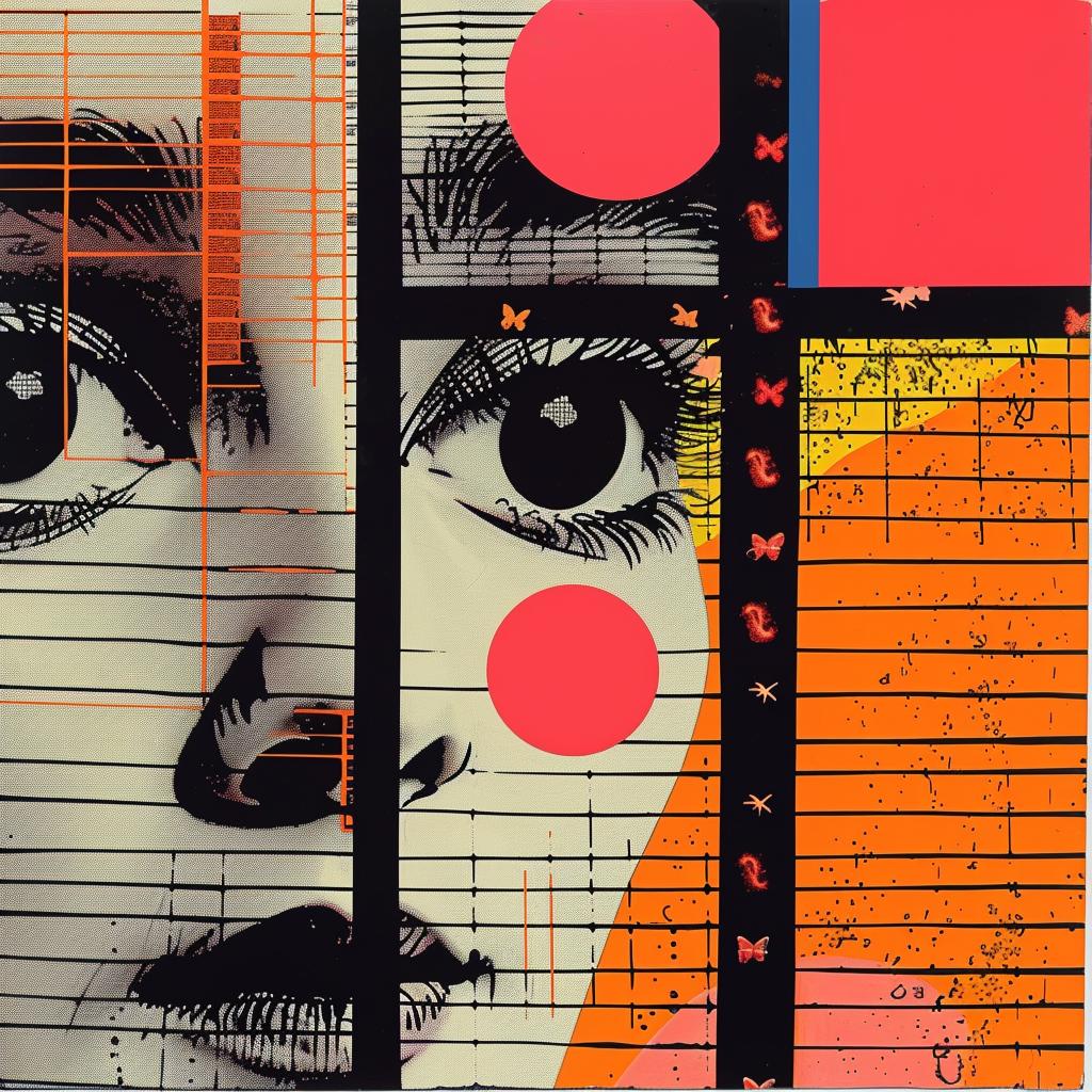 graphic  design  woman  eyeballs  face  painting  red  dot  art  expression 969161
