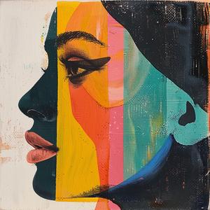 surreal  blockprint  portrait  colorful  abstract  expressive  face  Guy Aroch  Etel Adnan  artistic 1062841