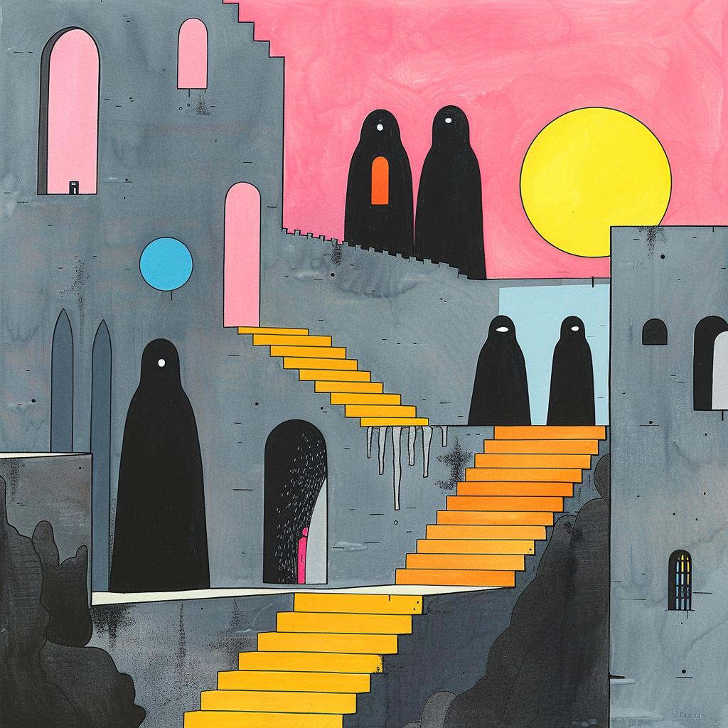castle  steps  people  painting  dark  arts  surreal  creative  illustration  art 1019353