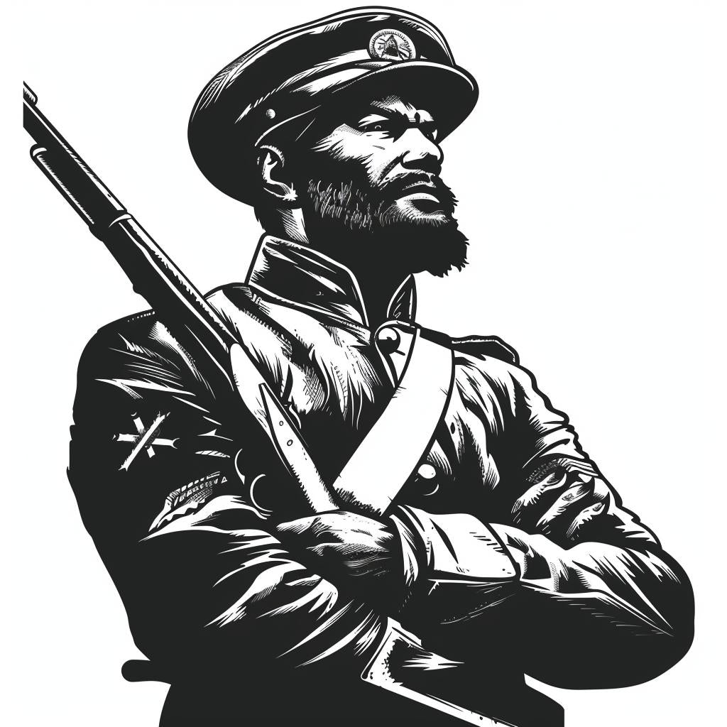 silhouette  soldier  civilwar  vintage  gun  icon  linocut  black  white  illustration 952087