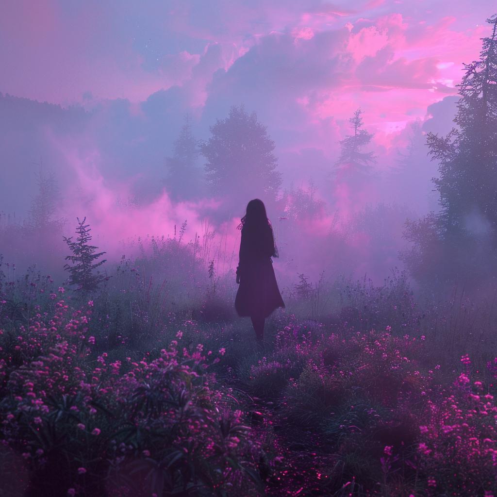 surreal  horror  field  sunset  woman  flowers  dark  crazy  evil  pastel 972028