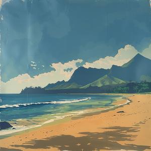 Kauai  beach  mountains  abstract  minimalistic  landscape  ocean  nature  art  colors 1038818