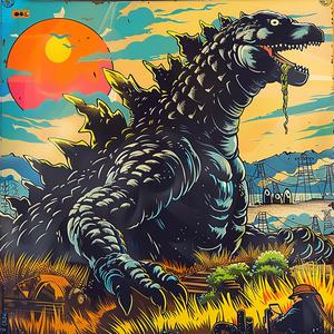 godzilla  poster  sun  background  illustration  monster  art  scary  character  design 1037413