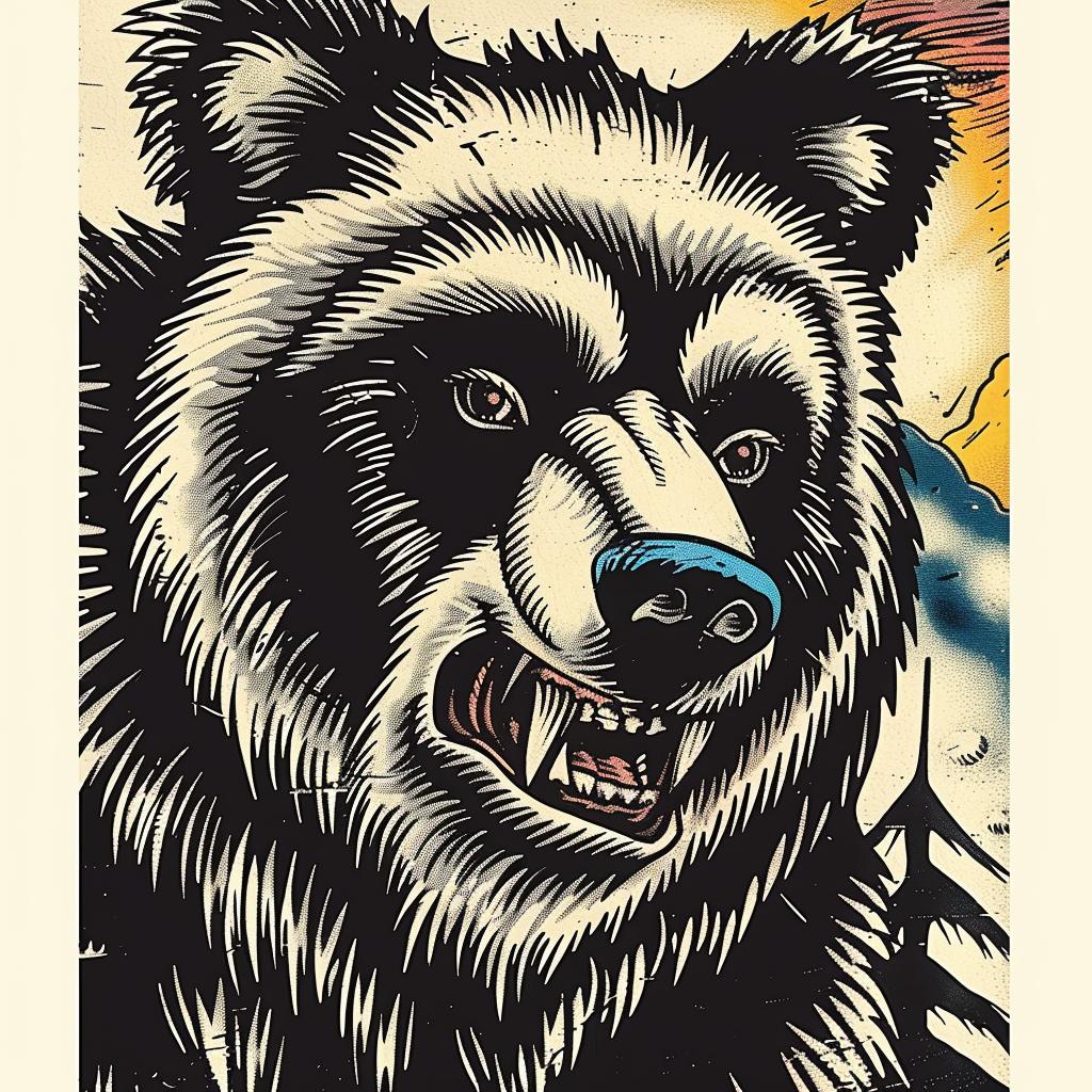 bear  big  nose  mouth  animal  funny  illustration  whimsical  cartoon  quirky 962423