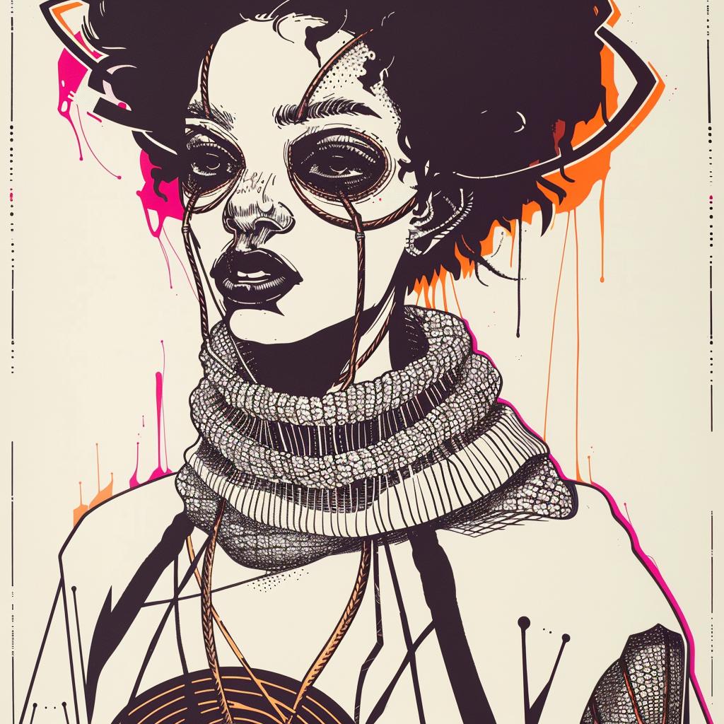 Pop Art  poster  model  hat  scarf  African-American  Troy Brooks  white background  graphic  fashion 939339