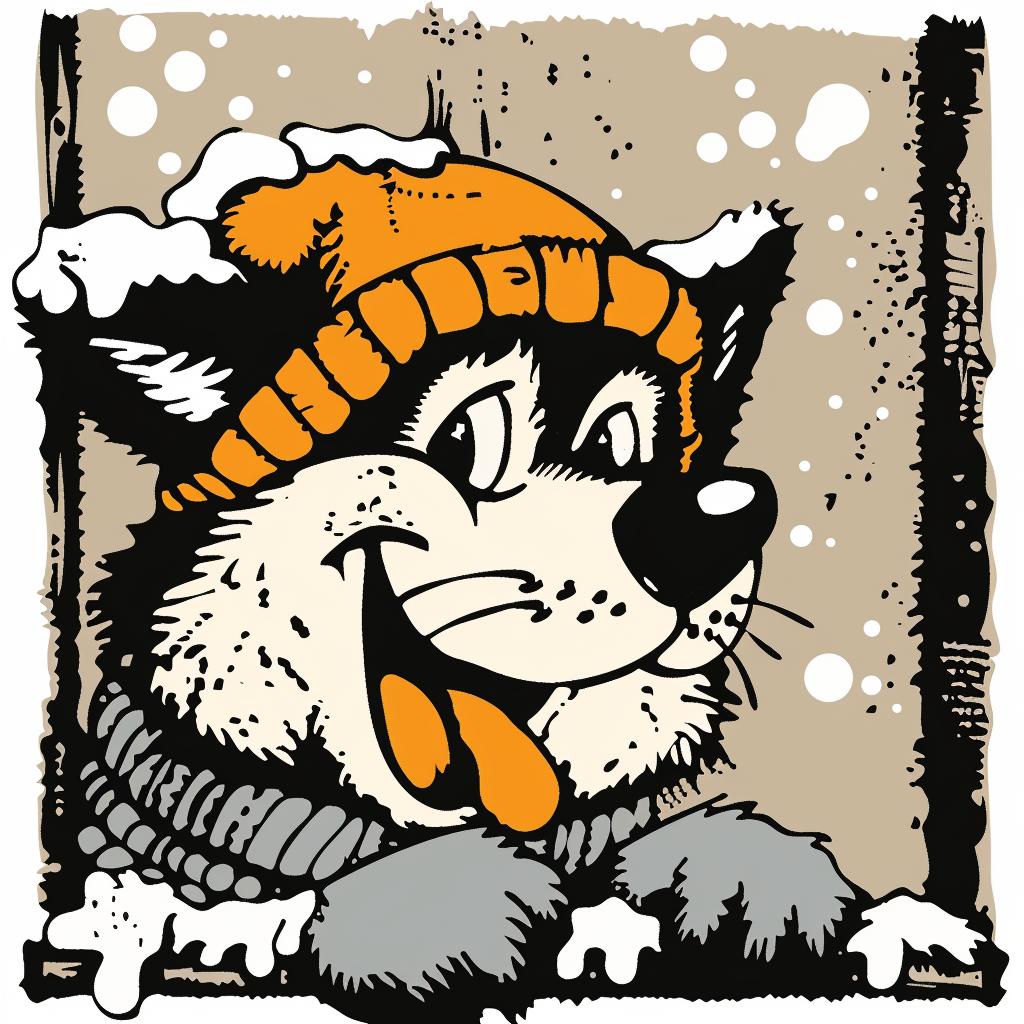 Wolf  Cartoon  Cap  Hat  Scarf  Dog  Cute  Animal  Joyful  Background 942444
