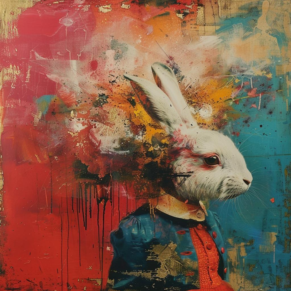 rabbit  fashion  surreal  vibrant  colorful  illustration  artistic  abstract  design  creative 939718