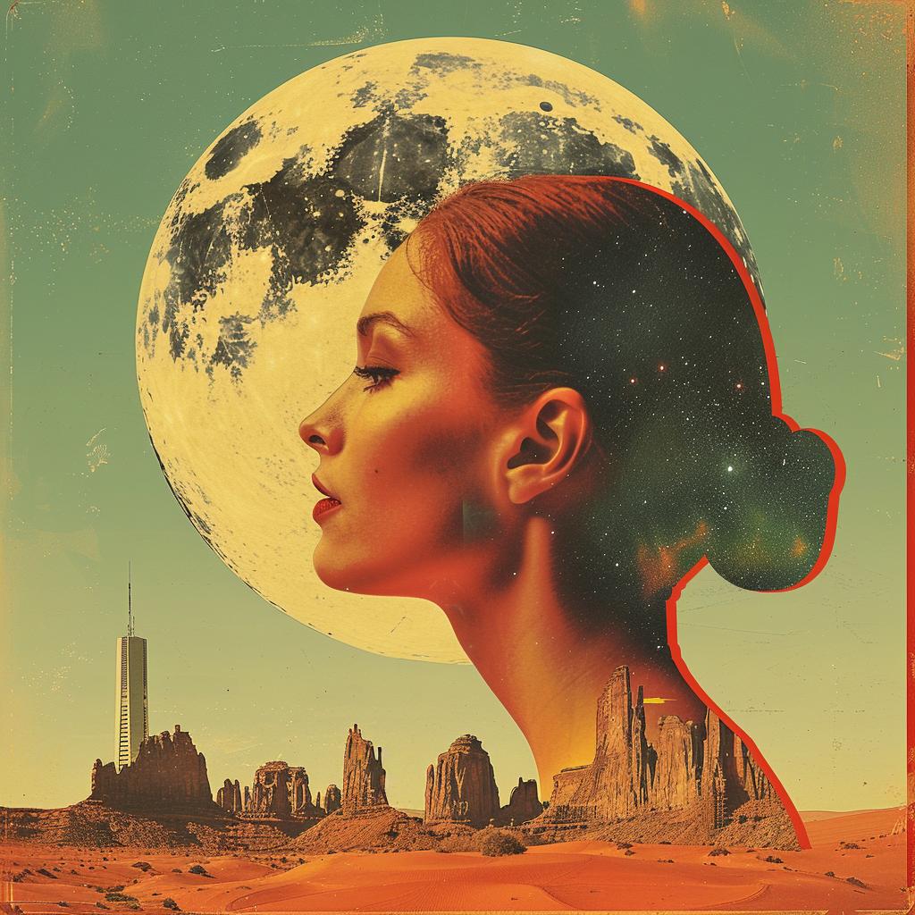 moon  desert  canvas  vintage  futuristic  art  print  serene  atmospheric  landscape 929564