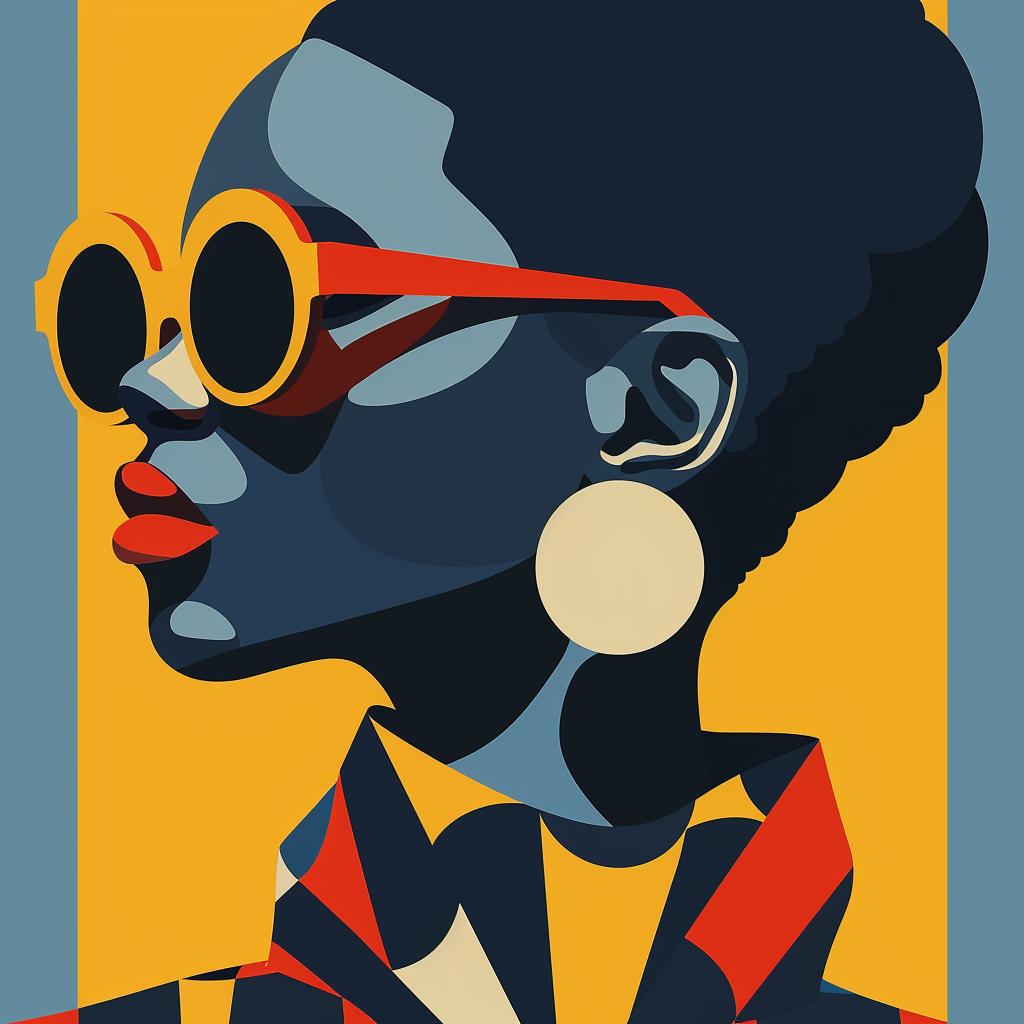 abstract  elegance  minimalist  portrait  colorful  sunglasses  geometric  contrast  modern  art 929129