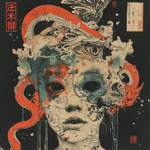 surreal  album  cover  painting  dragon  woman  symbolist  hyper-realistic  screenprinting  art 1065013